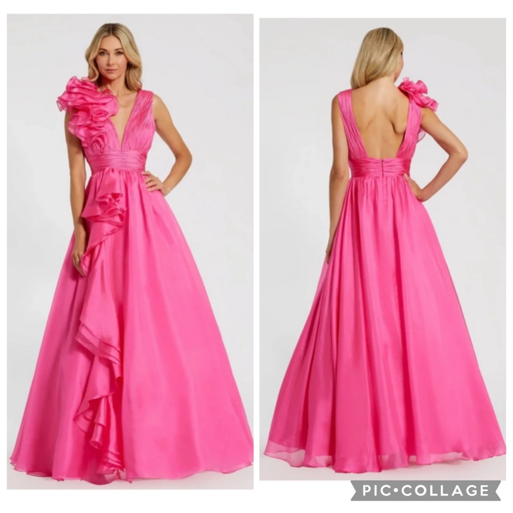 Mac Duggal Vibrant Pink Maxi Dress